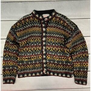 VTG‎ The Alpaca Connection Cardigan Sweater Womens Large Peruvian 100% Alpaca